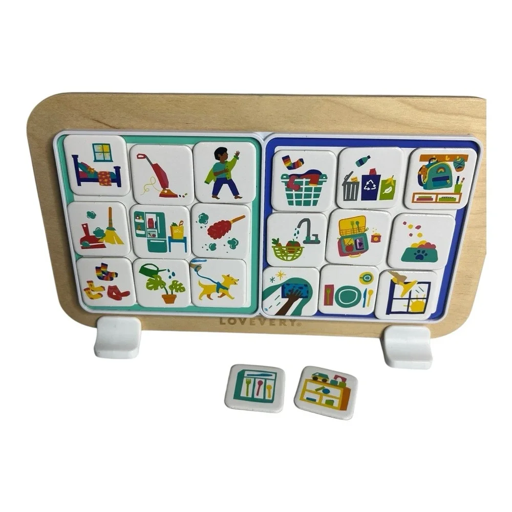 Lovevery Daily Helper Magnetic Chore Wooden Board Chart 49 50 51 Connector